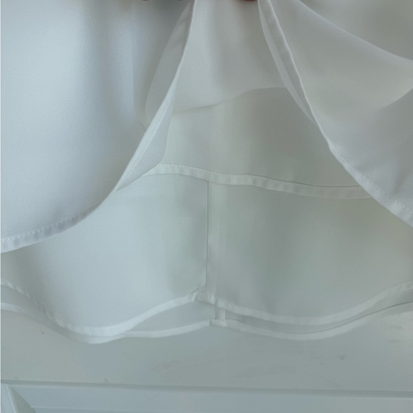 Alfani White Relaxed Blouse with Rounded Neckline & Zip closure, Sz L - Picture 5 of 6